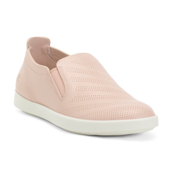 ECCO Made In Portugal Leather Travel Slip On Comfort Sneakers - Picture 1 of 3